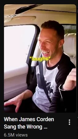 Coldplay Crave most-viewed video — 6.5 million views.